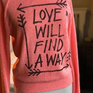 Bright melon Love sweater